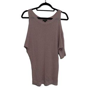 Express Cold Shoulder Knit Sweater Baby Light Pink